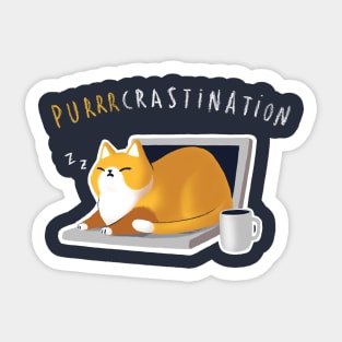 Purrcrastination - Fluffy Soft Cat - Kitty Procrastination Sticker